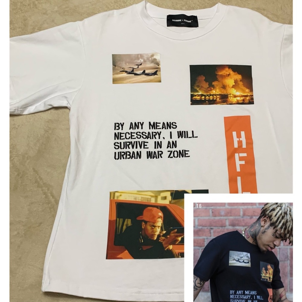 Homme + Femme “By Any Means Necessary,  I Will Survive In An Urban War Zone” Tee